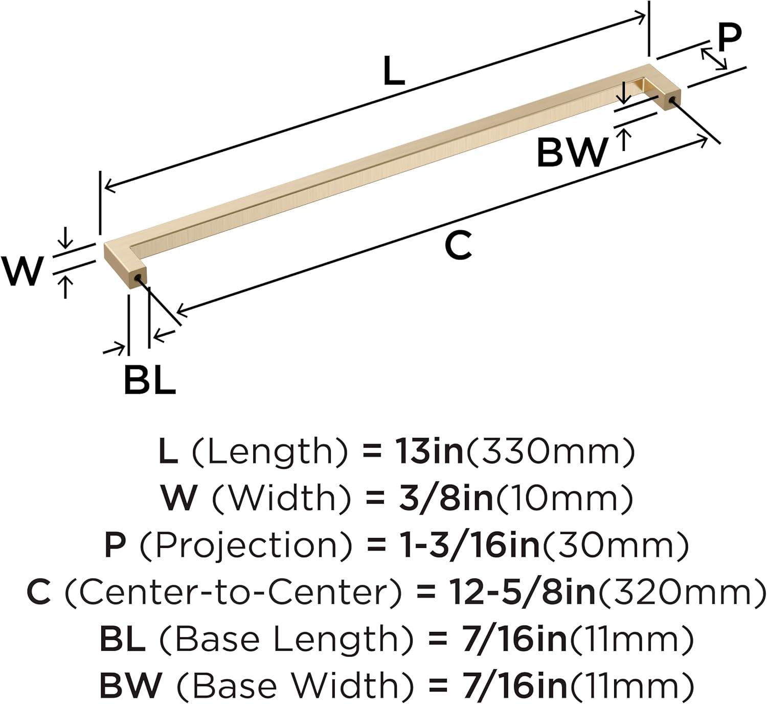 Amerock Monument 12-5/8 inch (320mm) Center-to-Center Golden Champagne Cabinet Pull