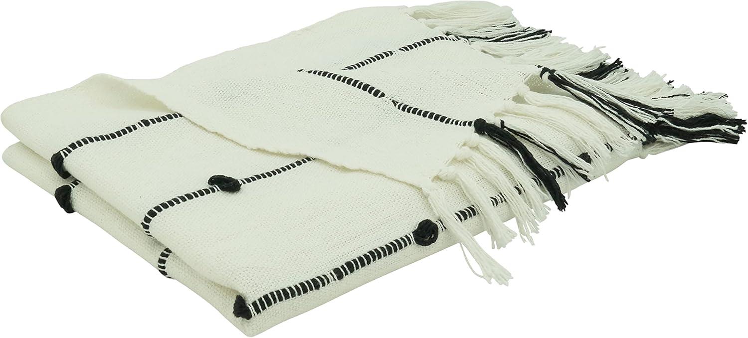 Saro Lifestyle Cotton Throw With Knotted Design