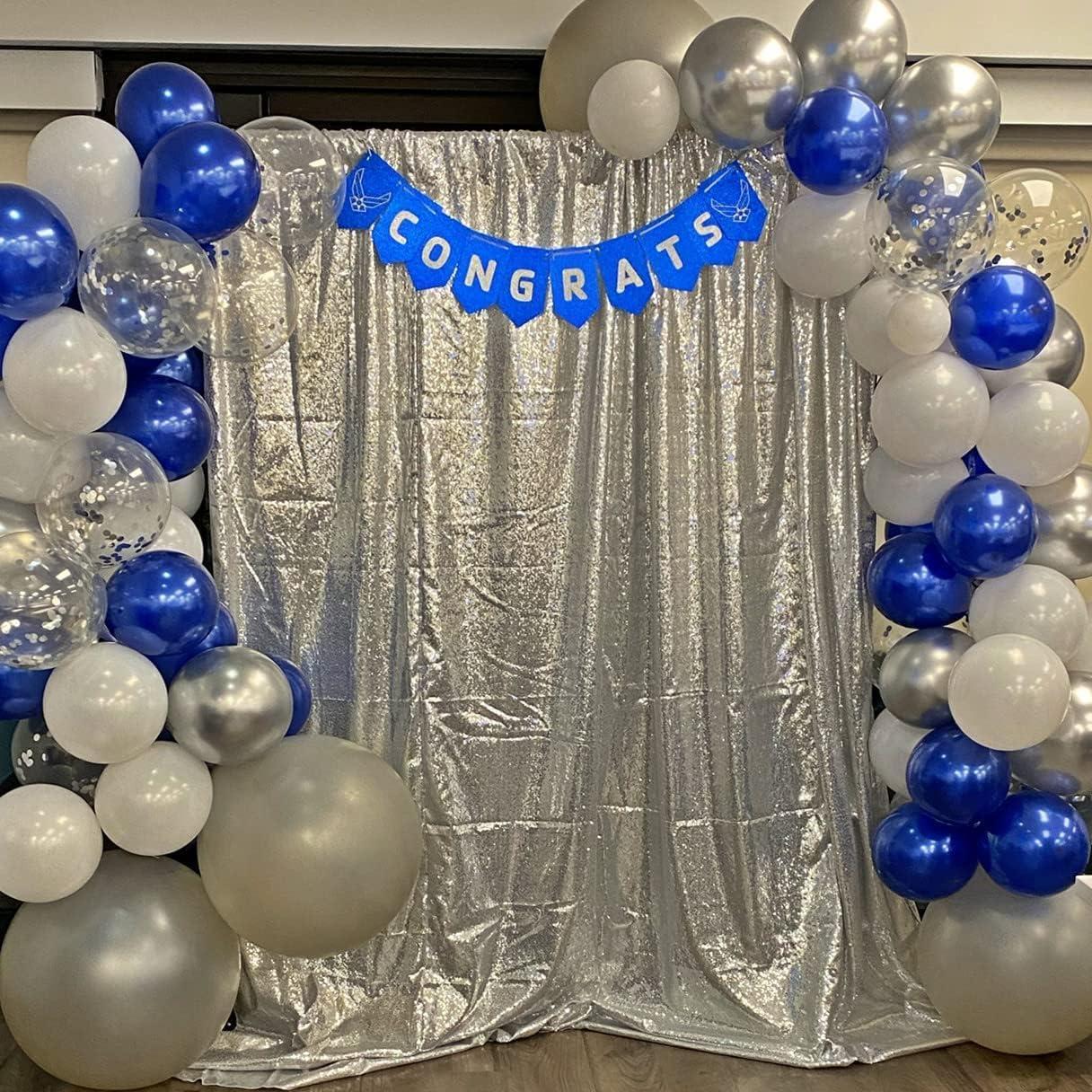 Poise3EHome 6FT x 8FT Silver Sequin Photo Backdrop Curtain for Birthday Wedding Engagement Baby Shower Bachelorette Christmas Party Decorations