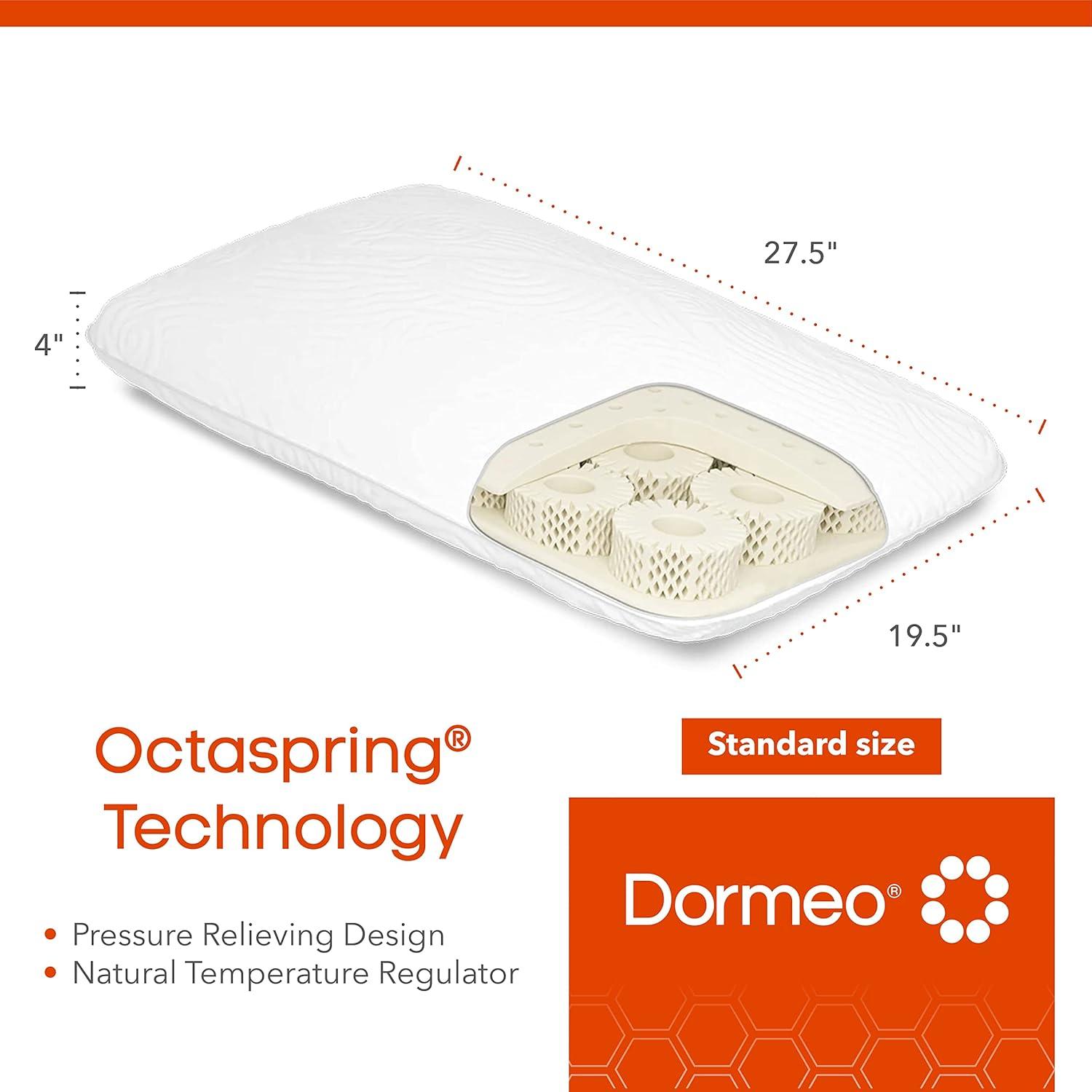 Dormeo True Evolution Bed Pillow Low Profile Standard Cooling Pillow with Octaspring Technology