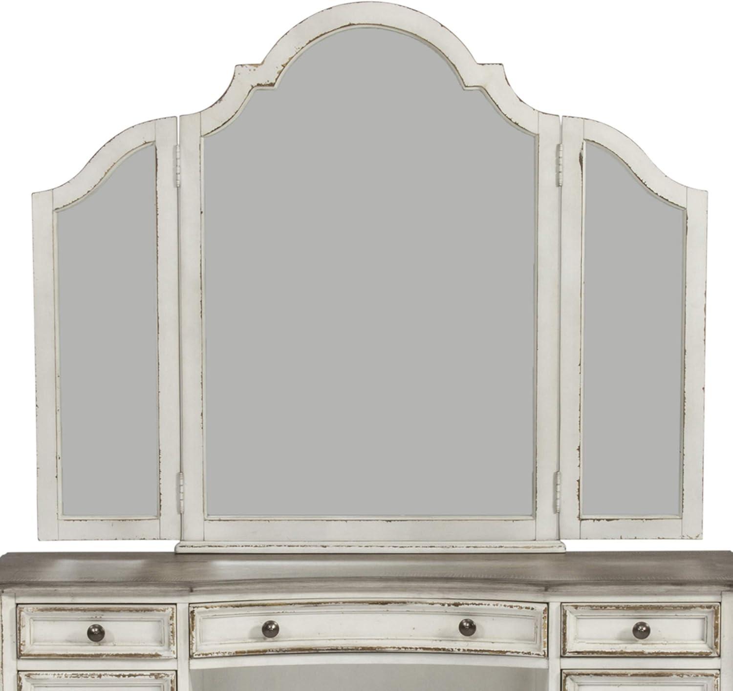 Liberty Furniture Industries Magnolia Manor Tri-Fold Vanity Mirror - Antique White