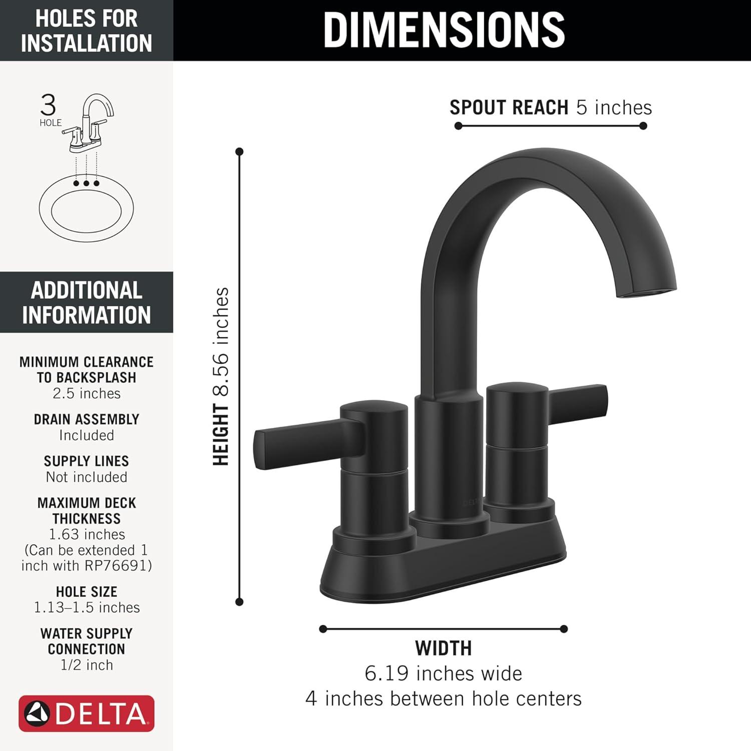 Two Handle Centerset Bathroom Faucet