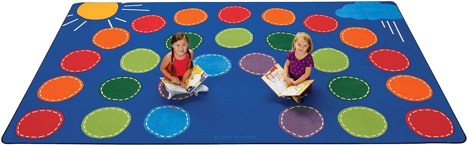 Carpets for Kids 8412 7 ft. 6 in. x 12 ft. Rectangle Premium Rainbow Seating Rug