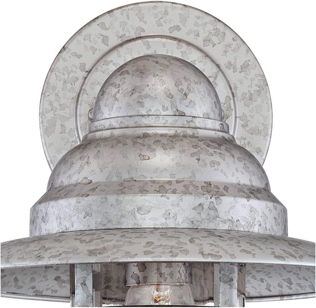 John Timberland Marlowe Industrial Outdoor Wall Light Fixture Galvanized Hooded Cage 13" Clear Glass for Post Exterior Barn Deck House Porch Yard Home