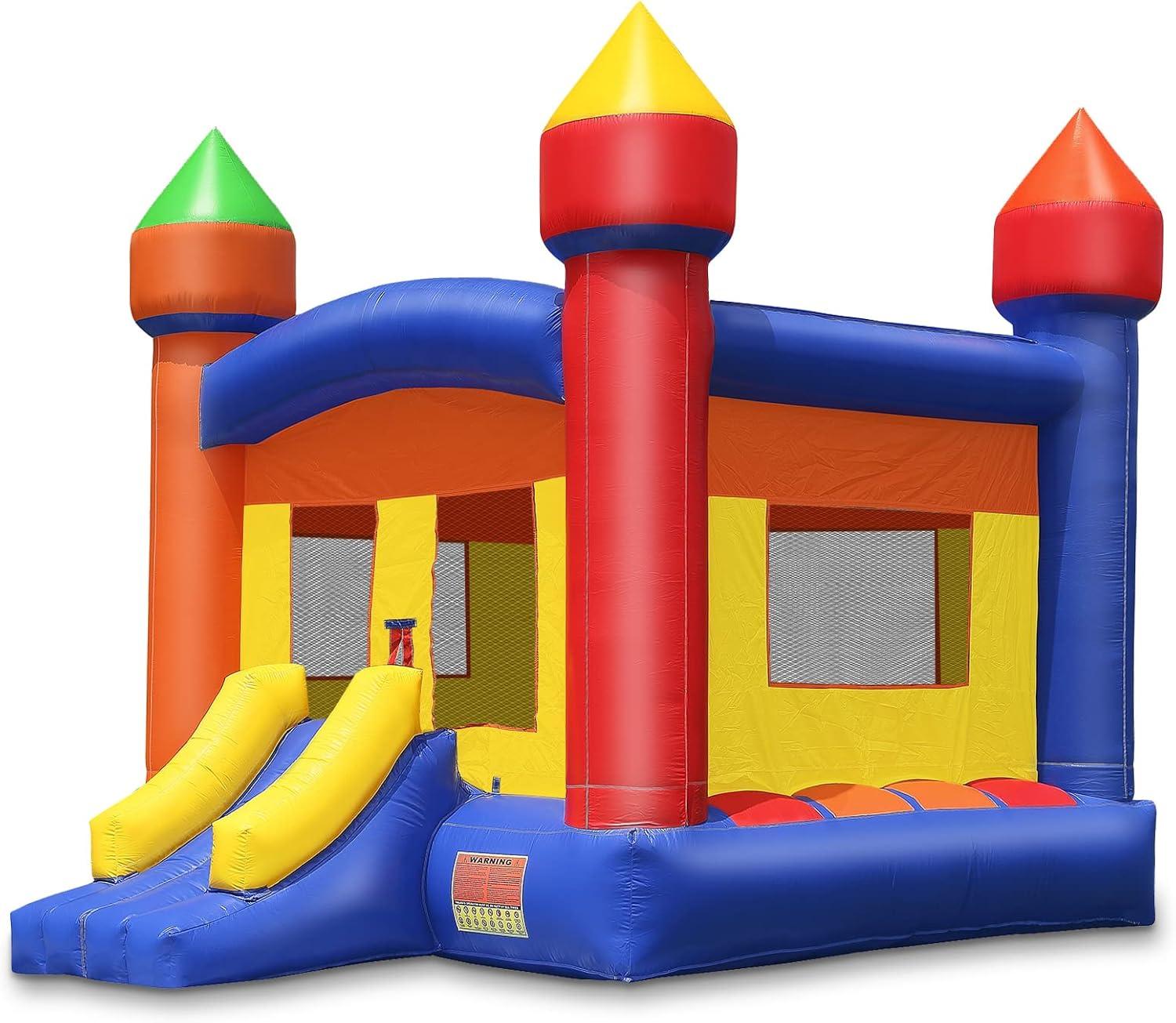 Commercial Grade Multicolor Castle Bounce House with Slide