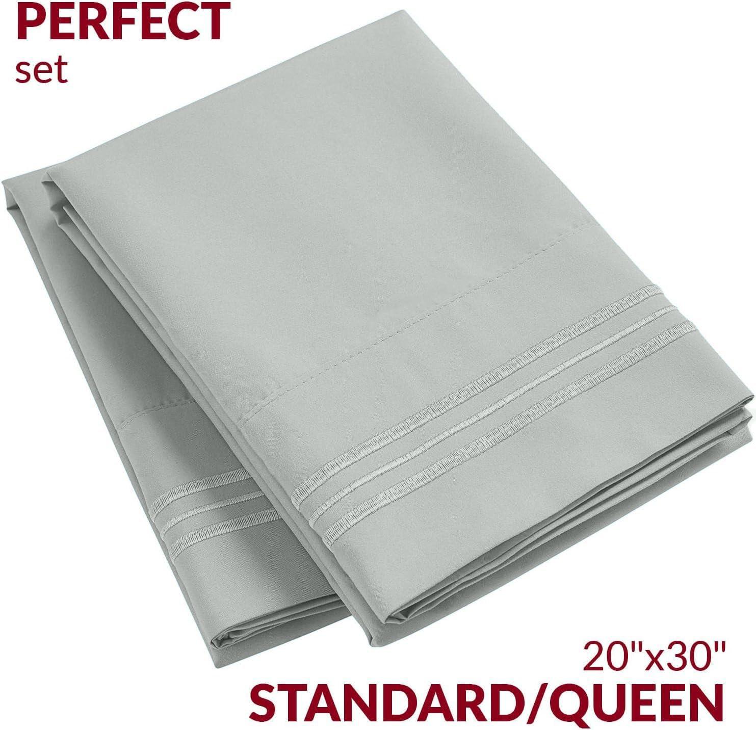 Mellanni Brushed Microfiber Pillowcase Set of 2, King, Spa Mint