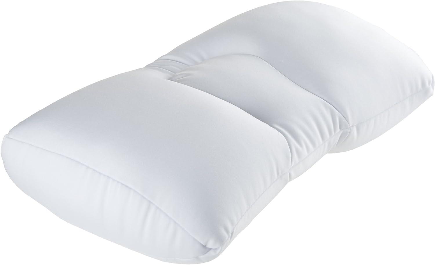 White Microbead Ergonomic Travel and Sleep Pillow