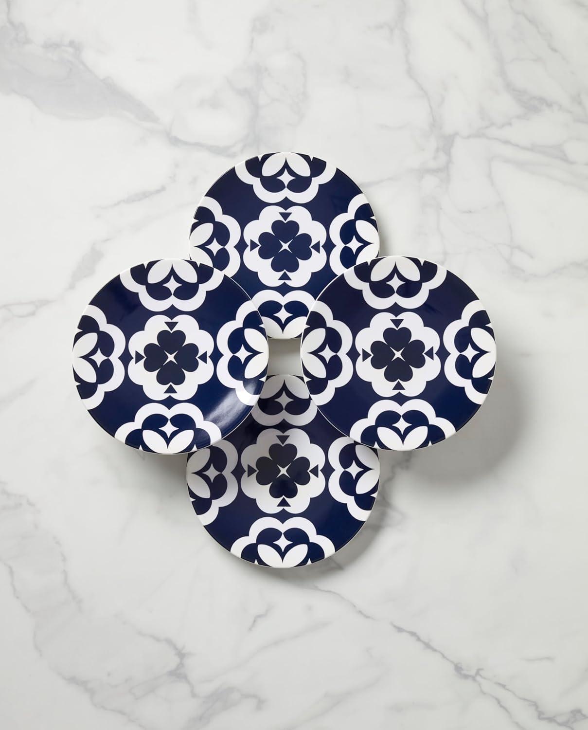 kate spade new york Elegant Geo 9.25'' Porcelain China Dinner Plate (Set of 4)