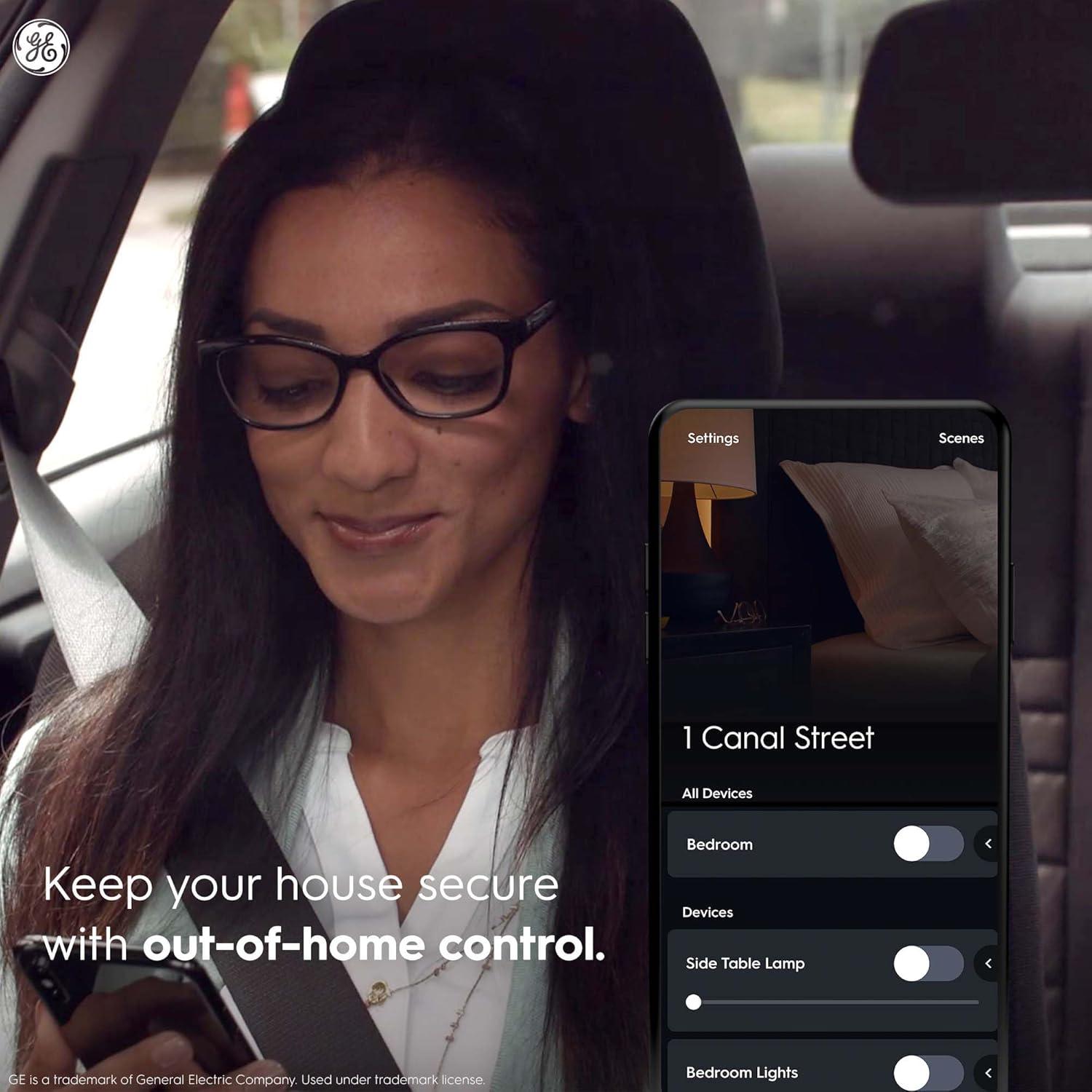 C by GE On/Off 3-Wire Smart Switch - Works with Alexa + Google Home Without Hub, Button Style Smart Switch, Single-Pole/3-Way Replacement, White