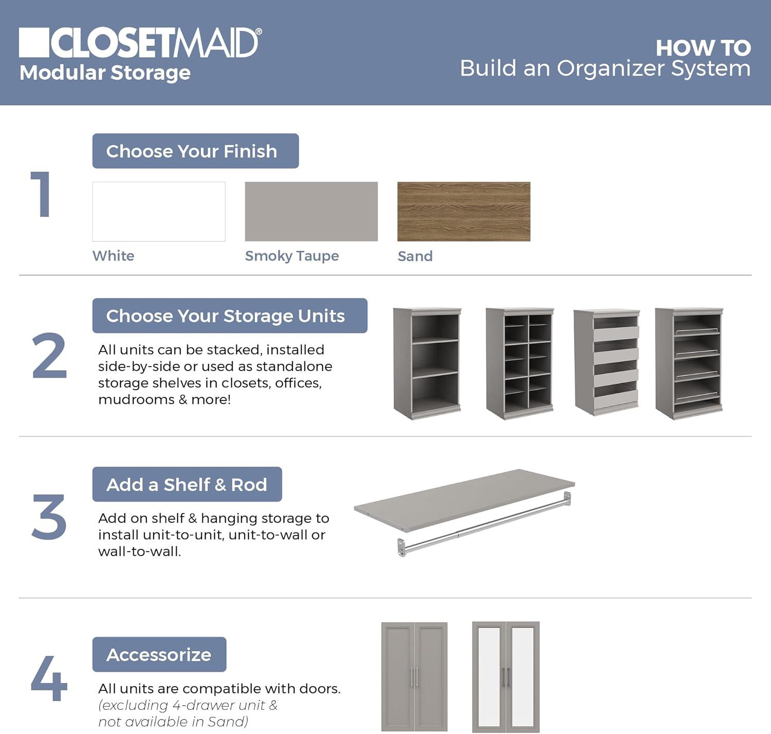 Modular Storage 21.38" W Shoe Shelf Unit with 4 Shelves