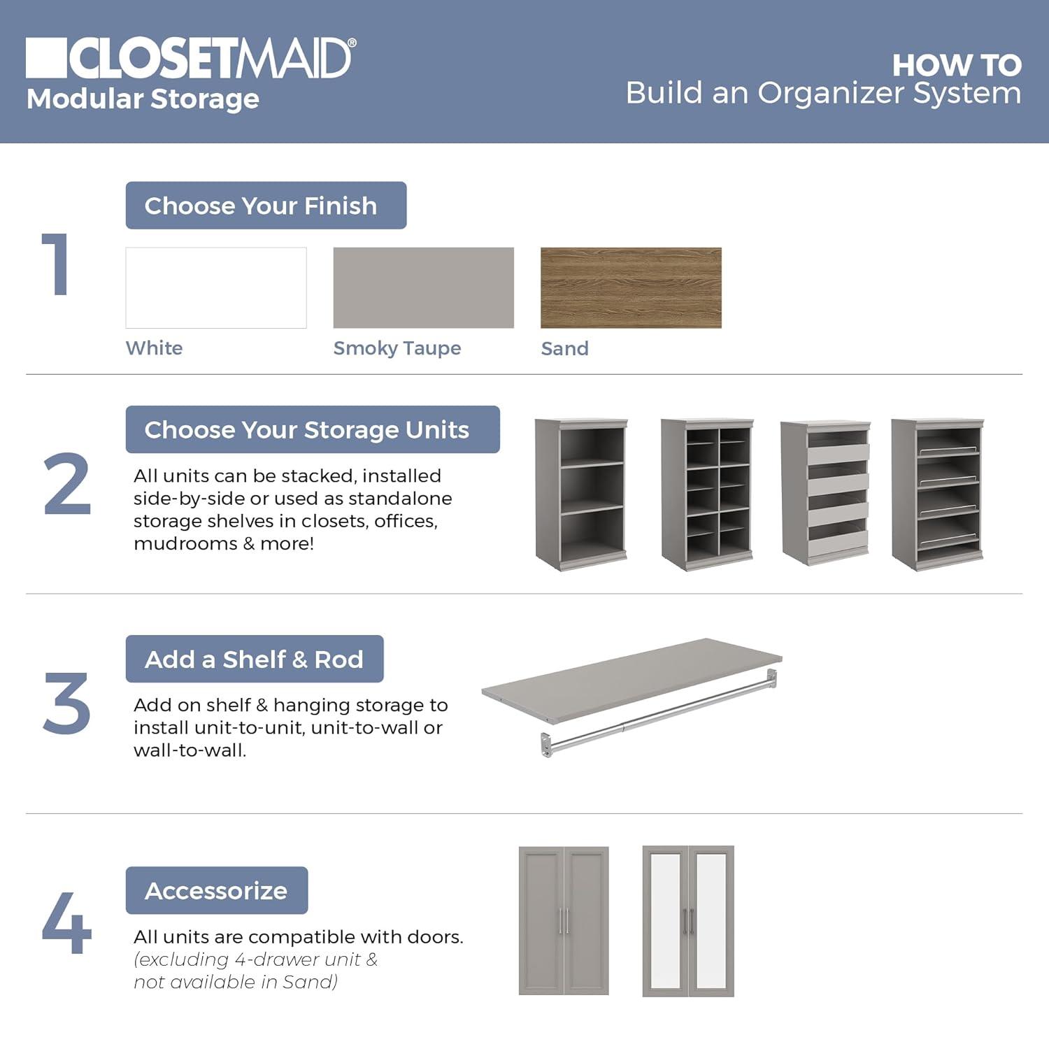 Modular Storage 21.38" W Shoe Shelf Unit with 4 Shelves
