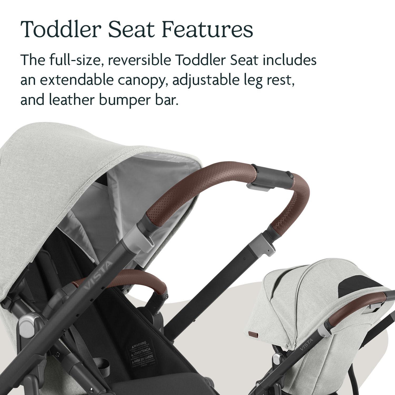 Green Mélange All-Terrain Bassinet Stroller with Leather Accents