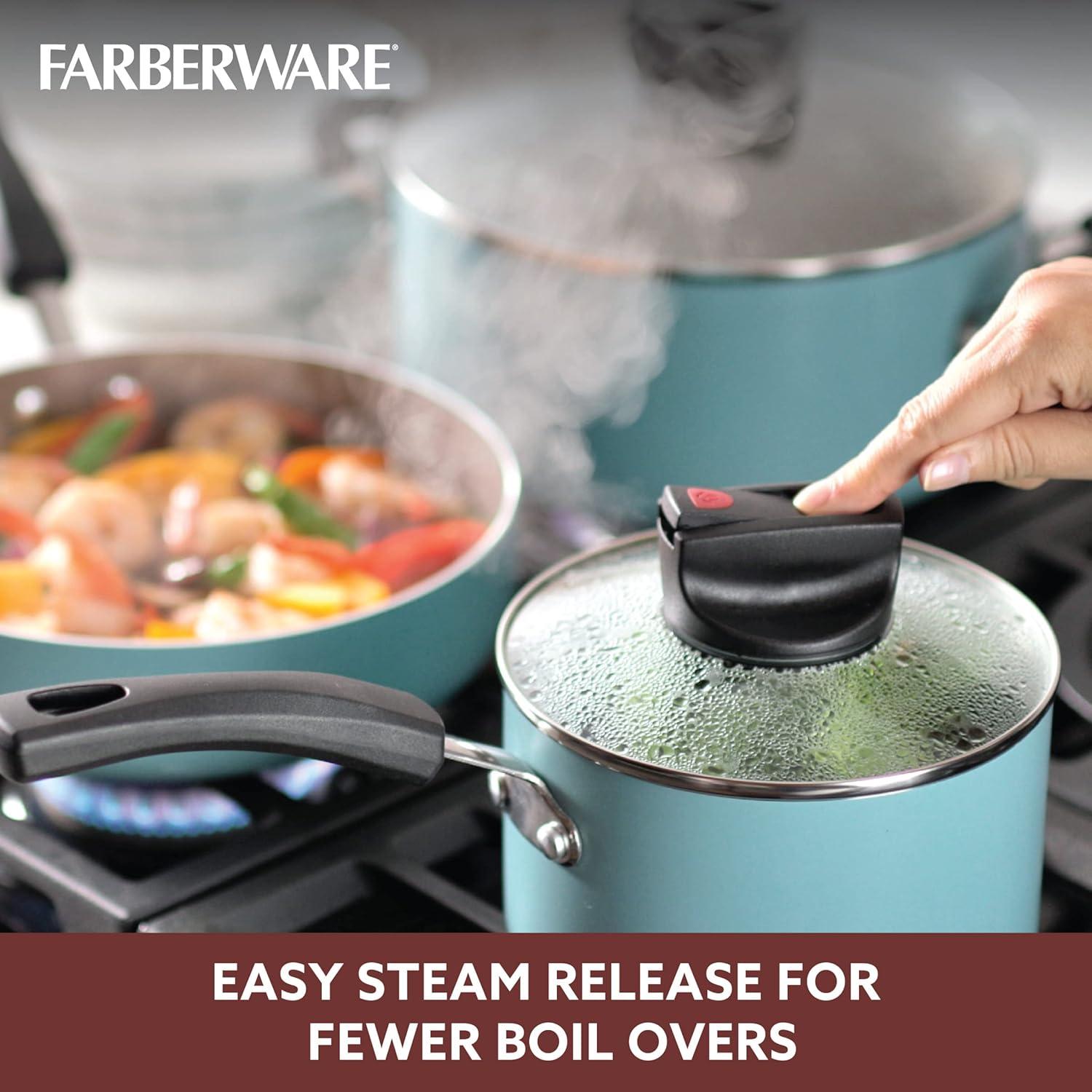 Farberware Smart Control Nonstick Cookware Pots and Pans Set, 14 Piece