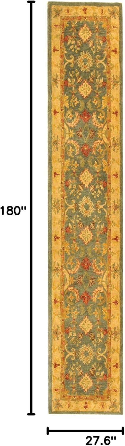 Anatolia AN544 Hand Tufted Indoor Runner Rug - Light Blue/Ivory - 2'3"x15' - Safavieh
