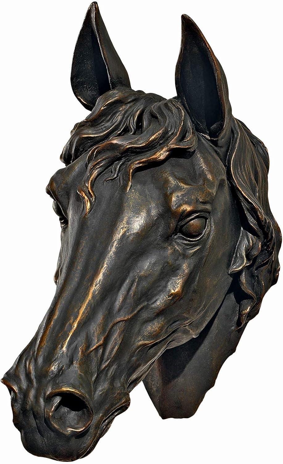 Bronze Finish Resin Patriotic Horse Wall Sculpture