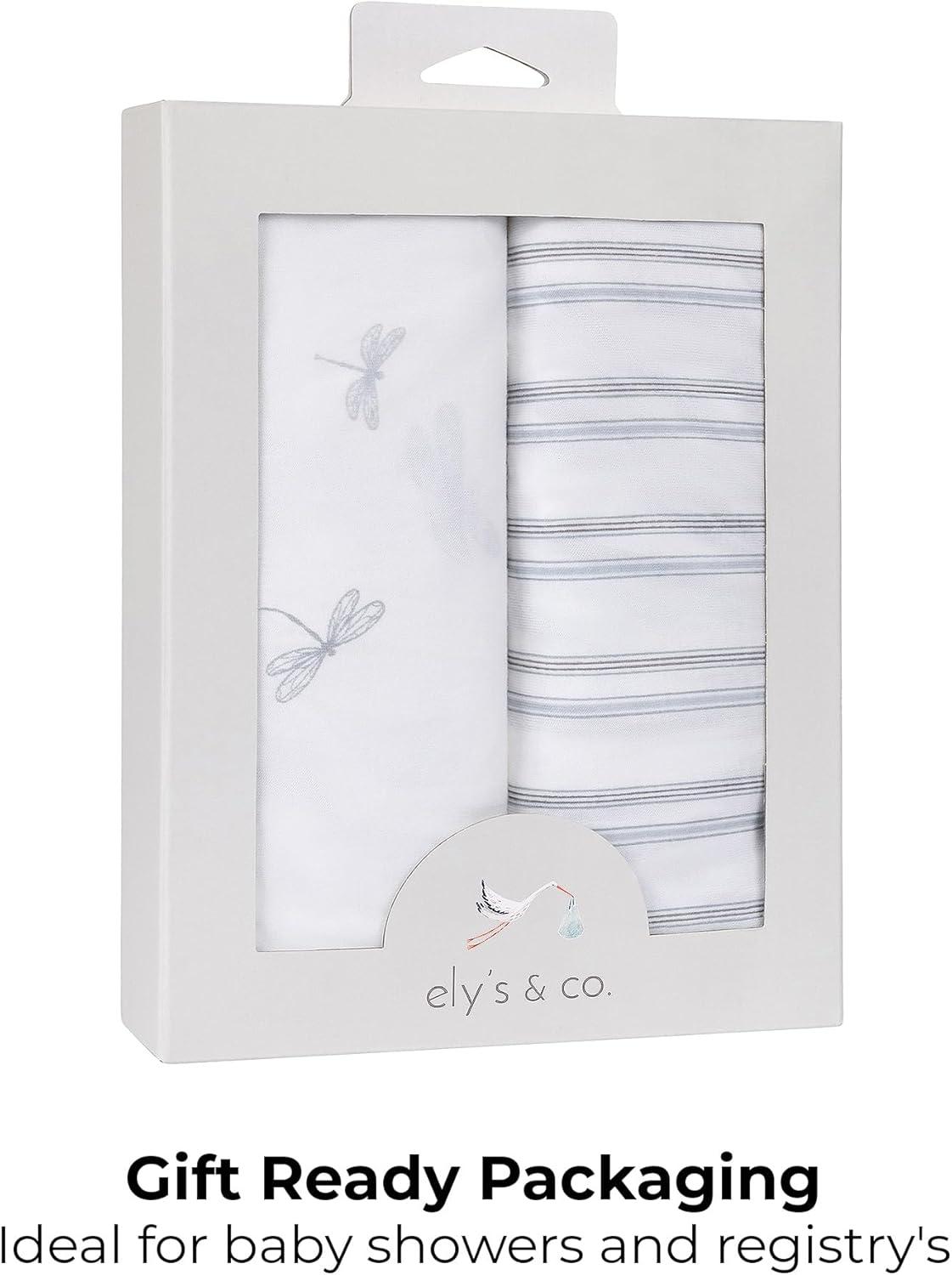 Ely's & Co. Baby Fitted Bassinet Sheet 100% Combed Jersey Cotton for Baby Boy 2 Pack
