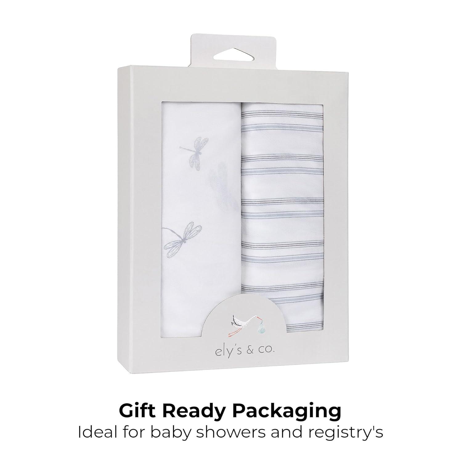 Ely's & Co. Baby Fitted Bassinet Sheet 100% Combed Jersey Cotton for Baby Boy 2 Pack