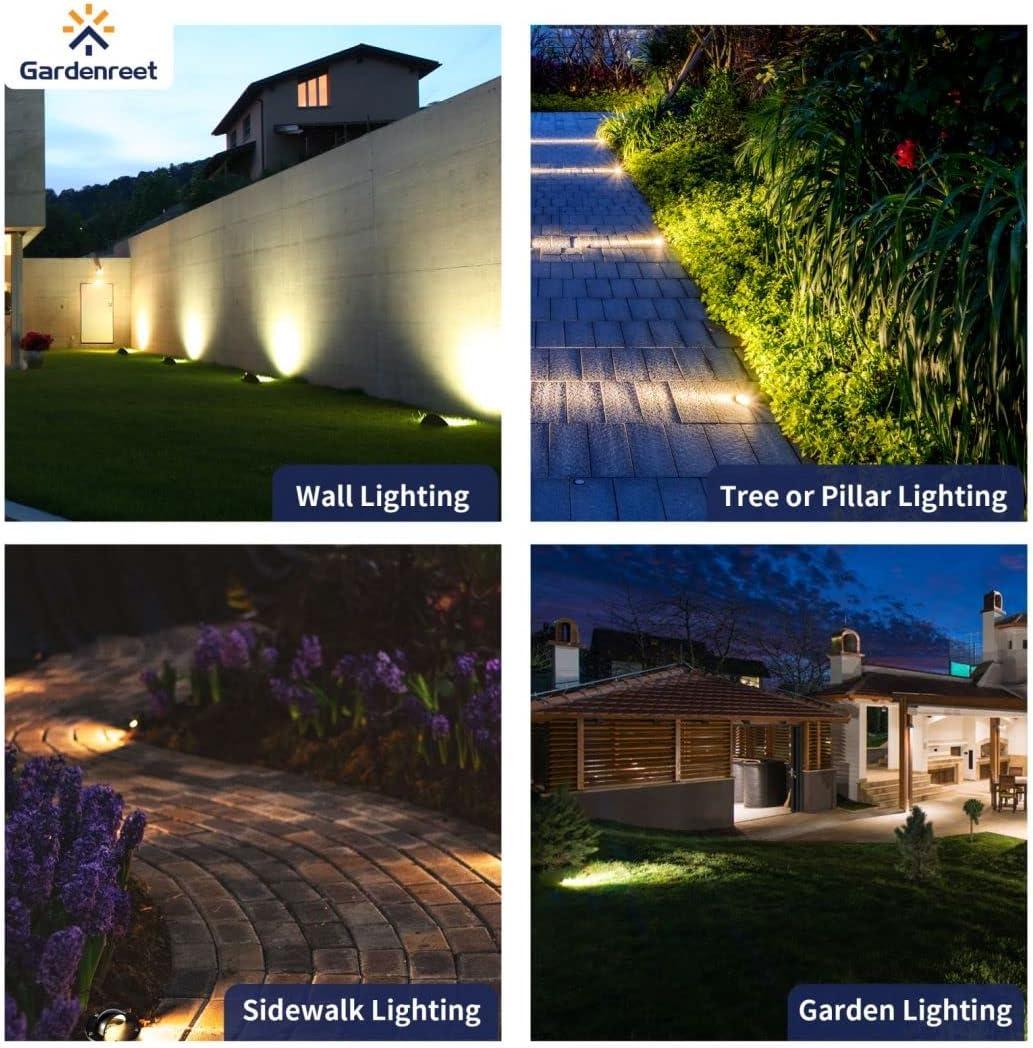 Gardenreet Brass Well Lights Landscape Led In Ground, 12V LED Low Voltage Landscape Outdoor Ground Lights with 5W MR16 LED Bulb 2700K Warm White(Beacon Top)