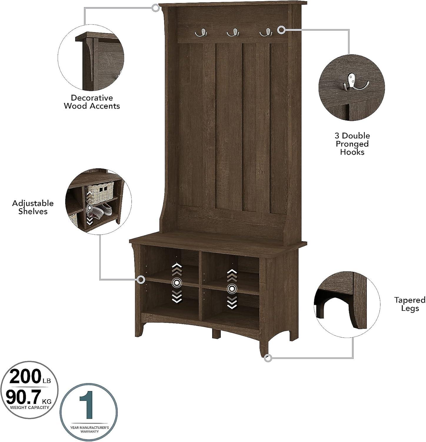 Bush Furniture Salinas Entryway Storage Set, Ash Brown