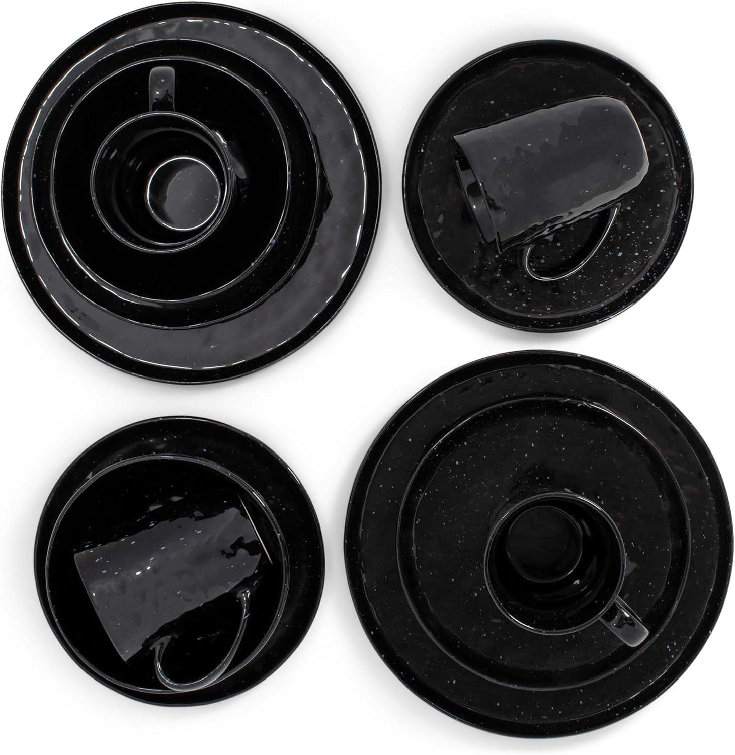 Stone Lain Jade 16-Piece Stoneware Dinnerware Set, Service for 4, White