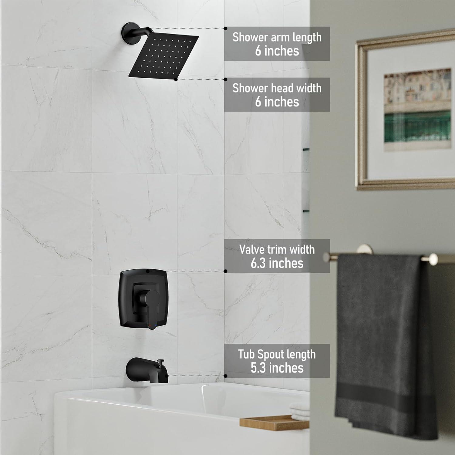 HOMGOO Complete Shower System with Rough-in Valve HG-6209PB