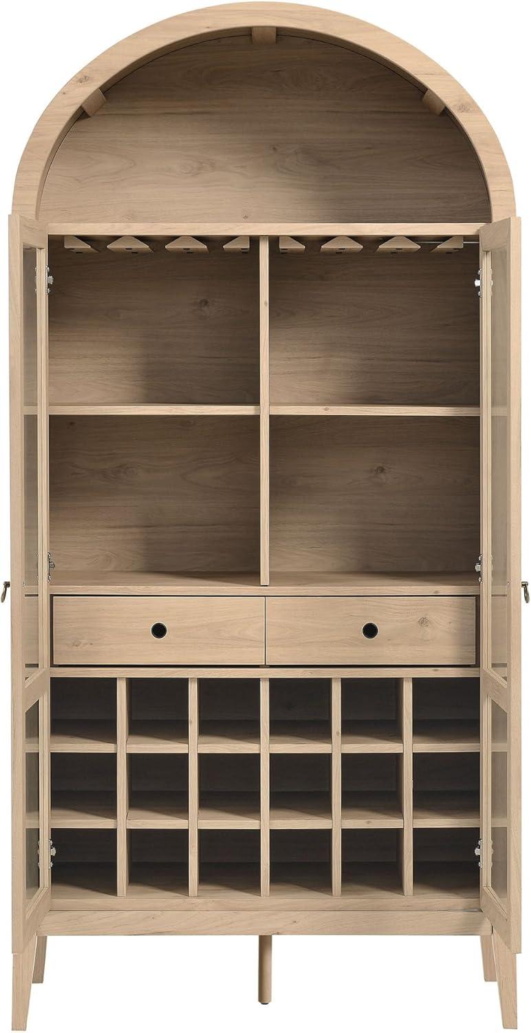 Modway Nolan Arched Bar Cabinet in Light Oak