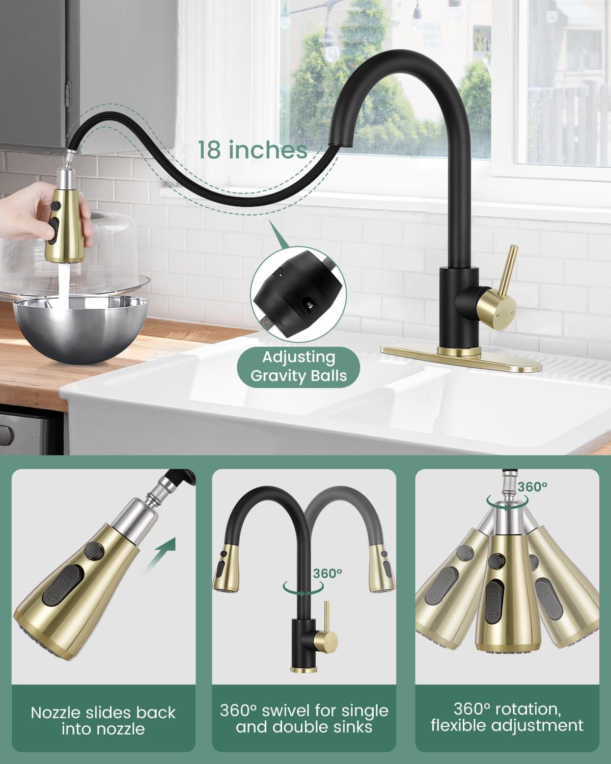 VIBRANTBATH Pull Out Kitchen Faucet