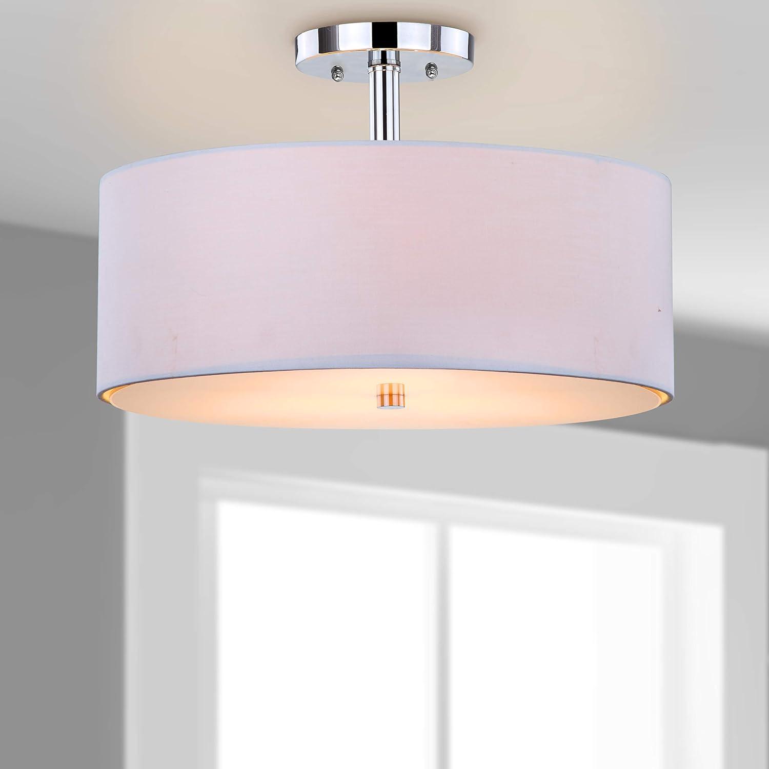 Clara Ceiling Light - LIT4192 - White/Chrome - Safavieh