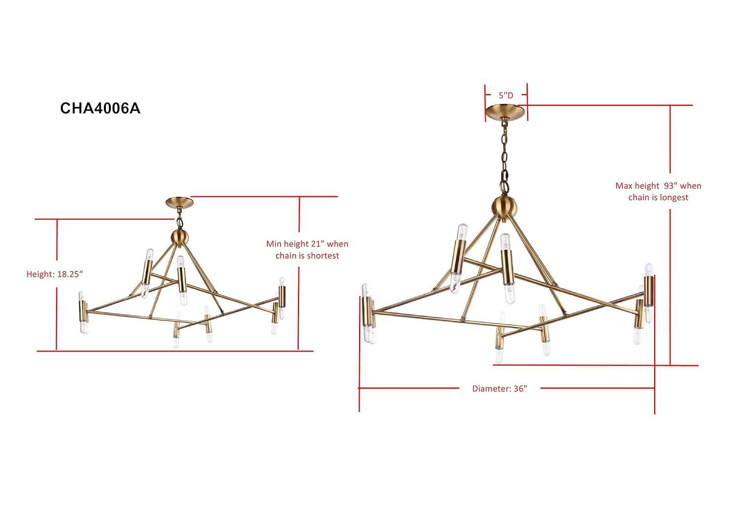 Hegarty 16 Light 36" Chandelier - CHA4006 - Brass - Safavieh