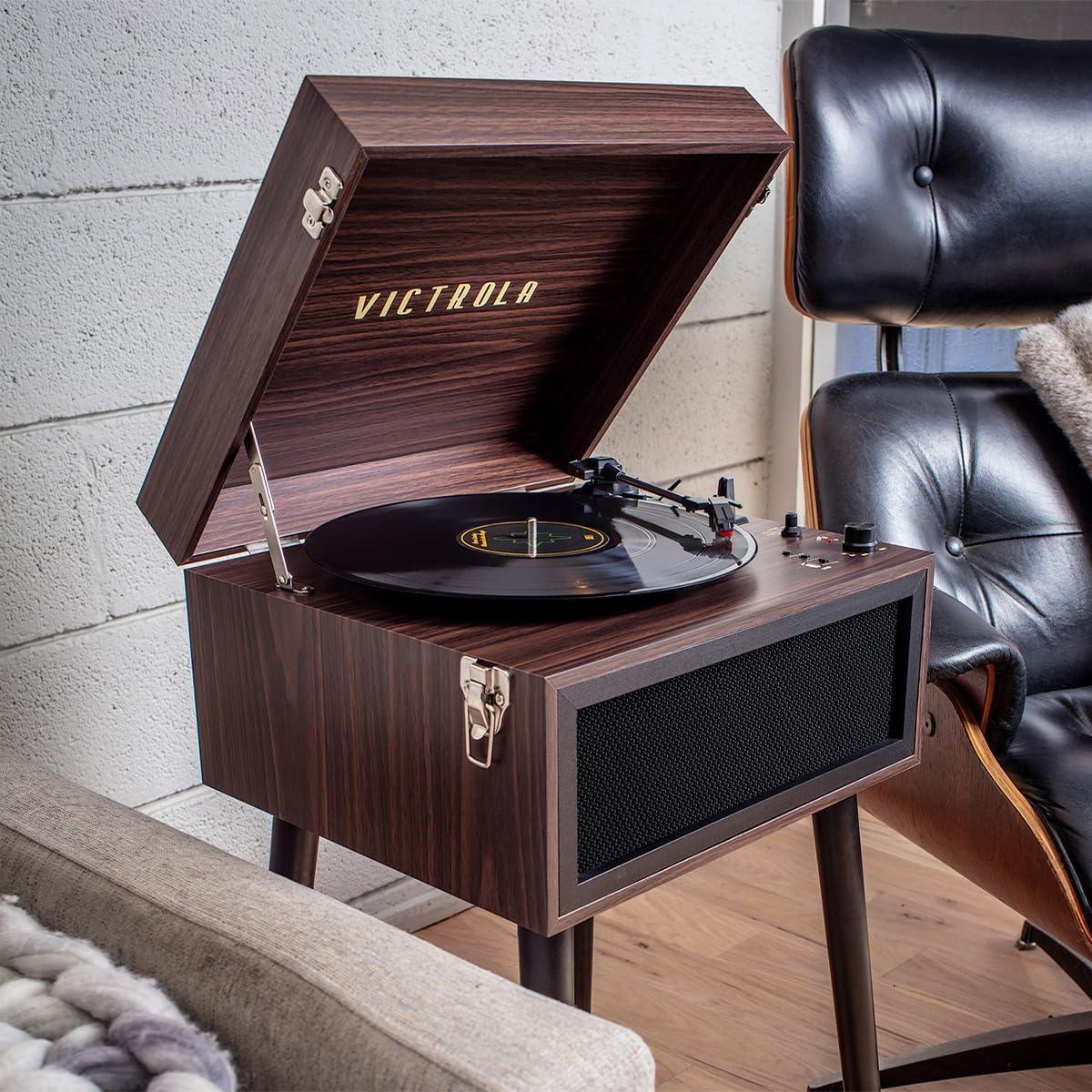 Victrola Liberty Bluetooth Record Player 3-Speed Turntable with Stand