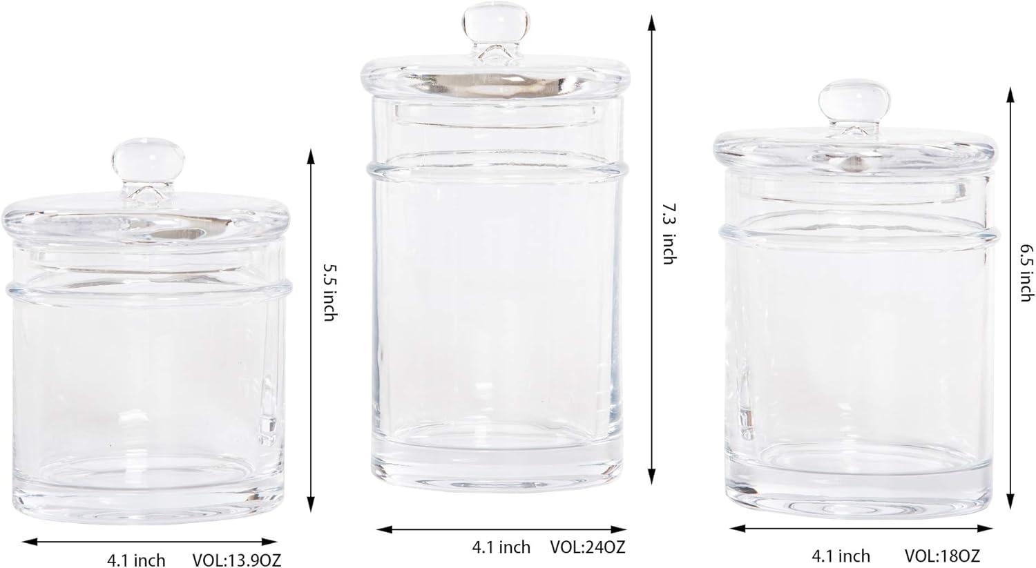 Whole Housewares | Glass Apothecary Jars (4.5 Inch) with Lids | Set of 3