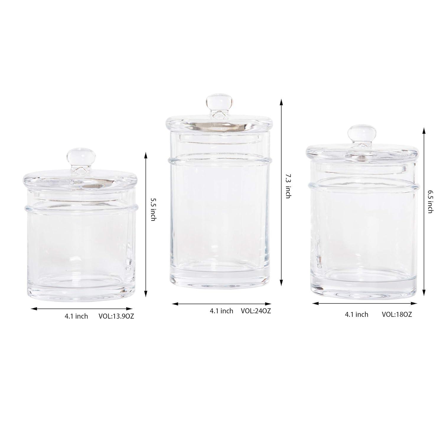 Whole Housewares | Glass Apothecary Jars (4.5 Inch) with Lids | Set of 3