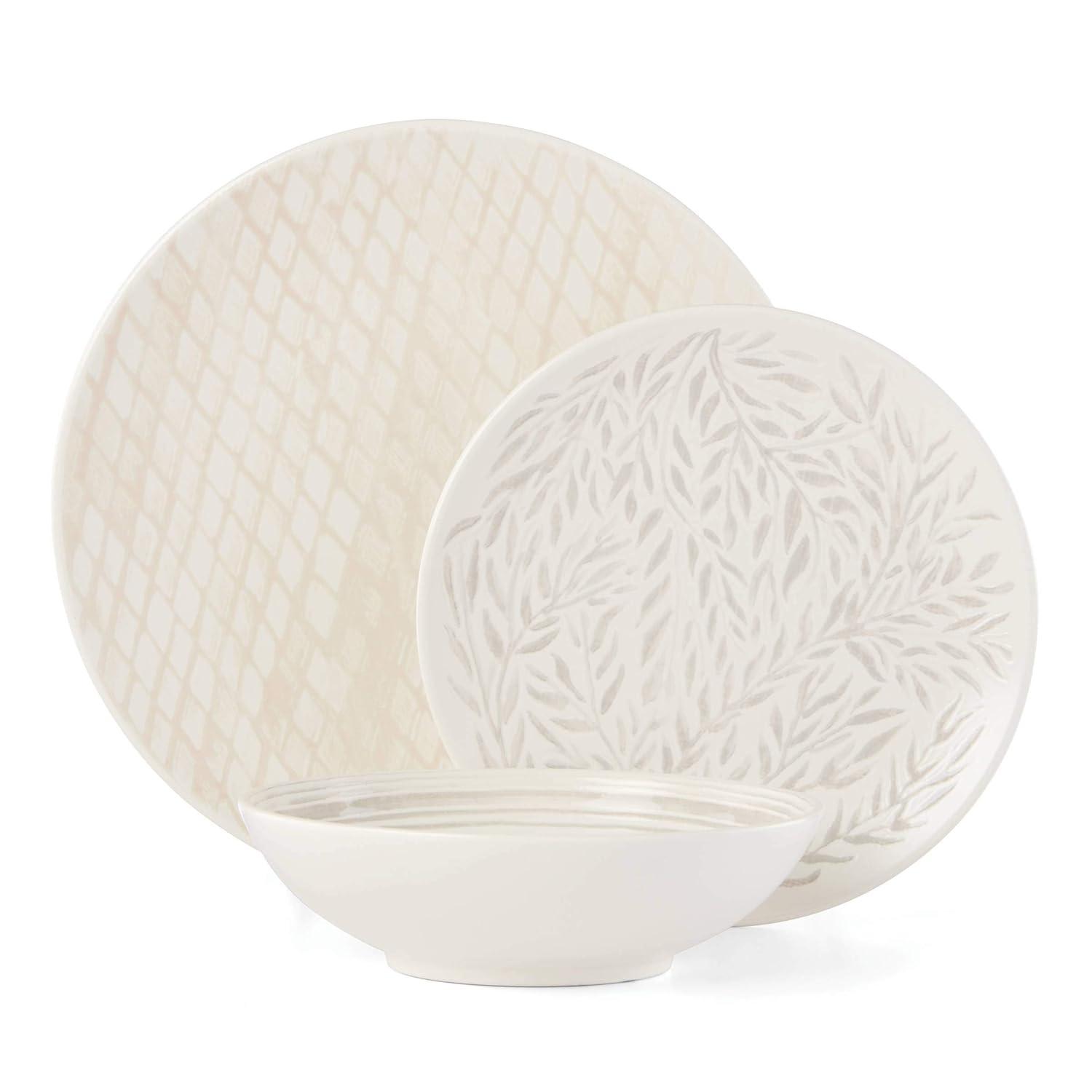 Contemporary Hand-Painted Blue Ceramic Tidbit Plates, Set of 4