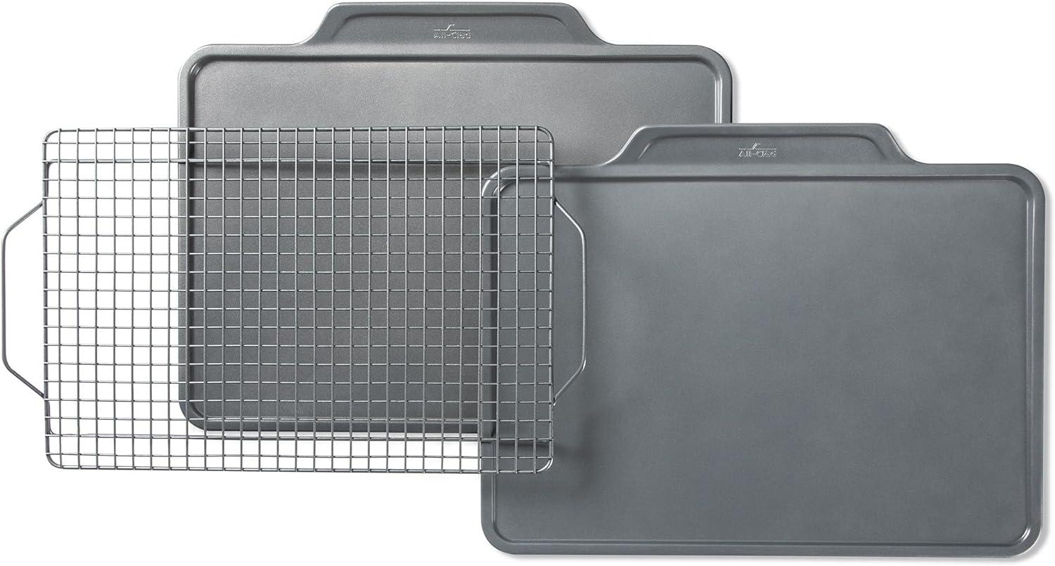 All-Clad Pro-Release Nonstick 3-Piece Cookie Sheet Set with Rack