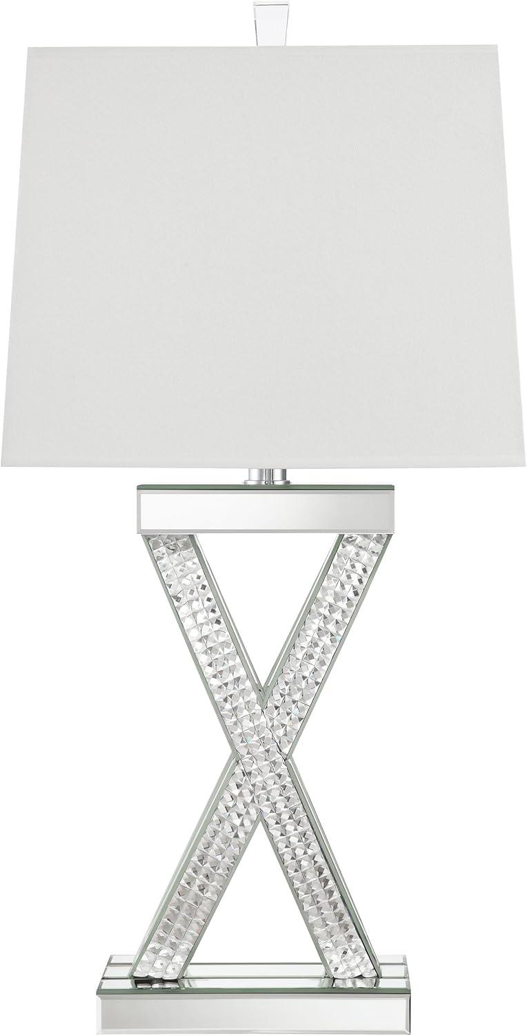 Coaster Contemporary Wood Table Lamp with Rectangle Shade in Mirrored
