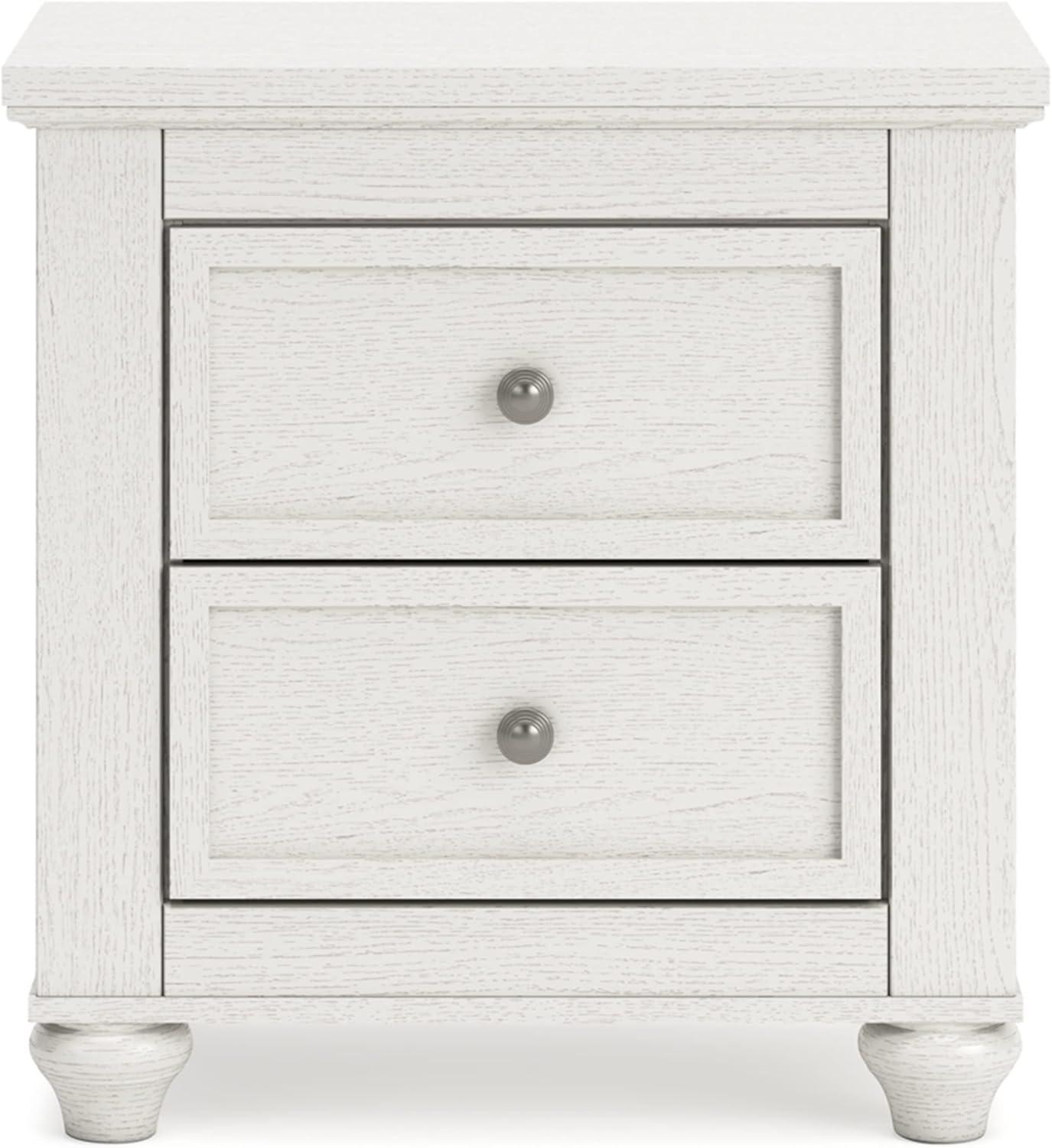 Grantoni Cottage-Style White 2-Drawer Nightstand