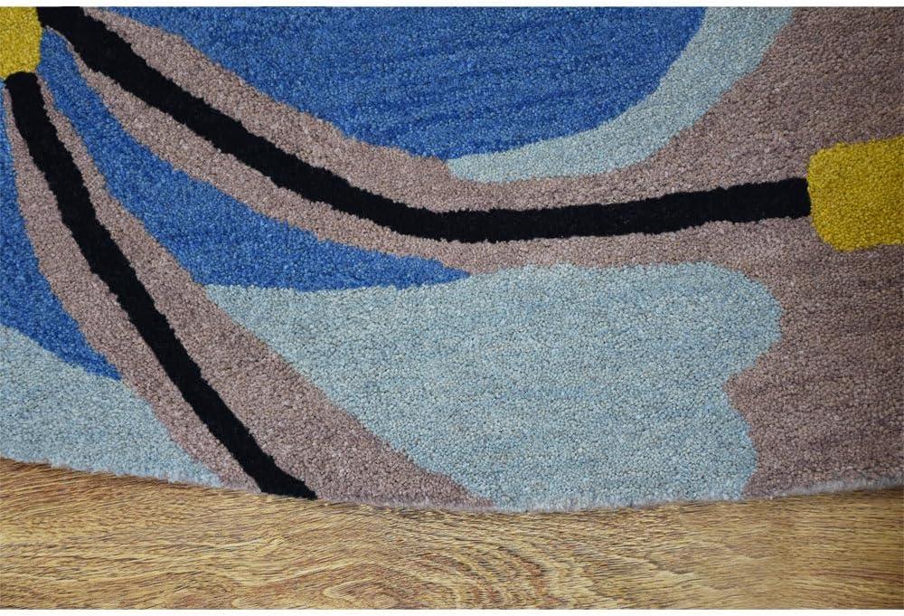 Rugsotic Carpets Hand Tufted Wool Eco-Friendly Area Rugs - 4'x6', Rectangle, Camel, Modern Contemporary Design, High Pile Handmade Anti Skid Rugs for Living Room, Bed Room (K00219)