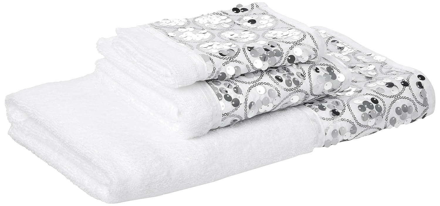 Popular Bath White Sinatra Bath Decor Accessories, Premium, Durable, Acrylic Resin, Eco-Friendly 3-Piece Bath Towel Set