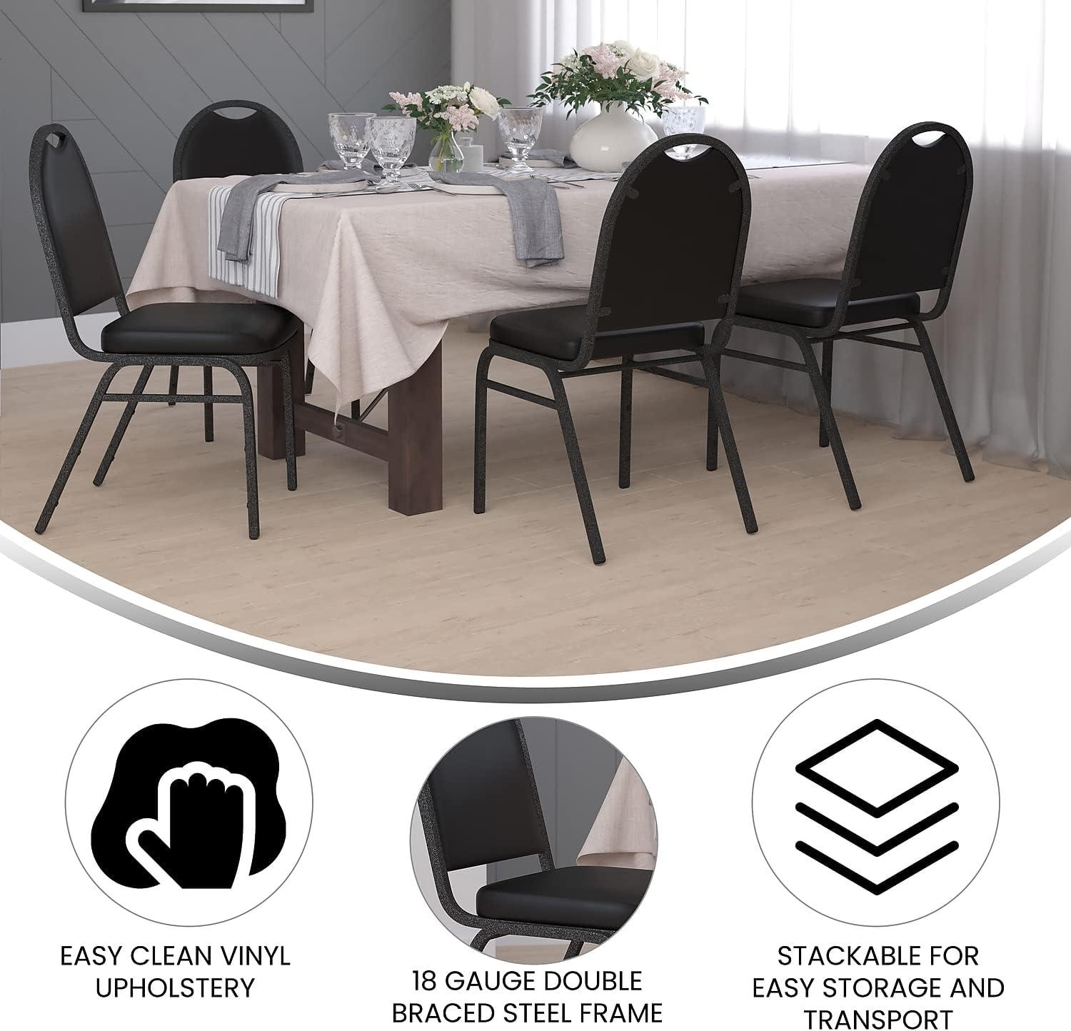 Commercial Dome Back Stacking Banquet Chairs with Metal Frames