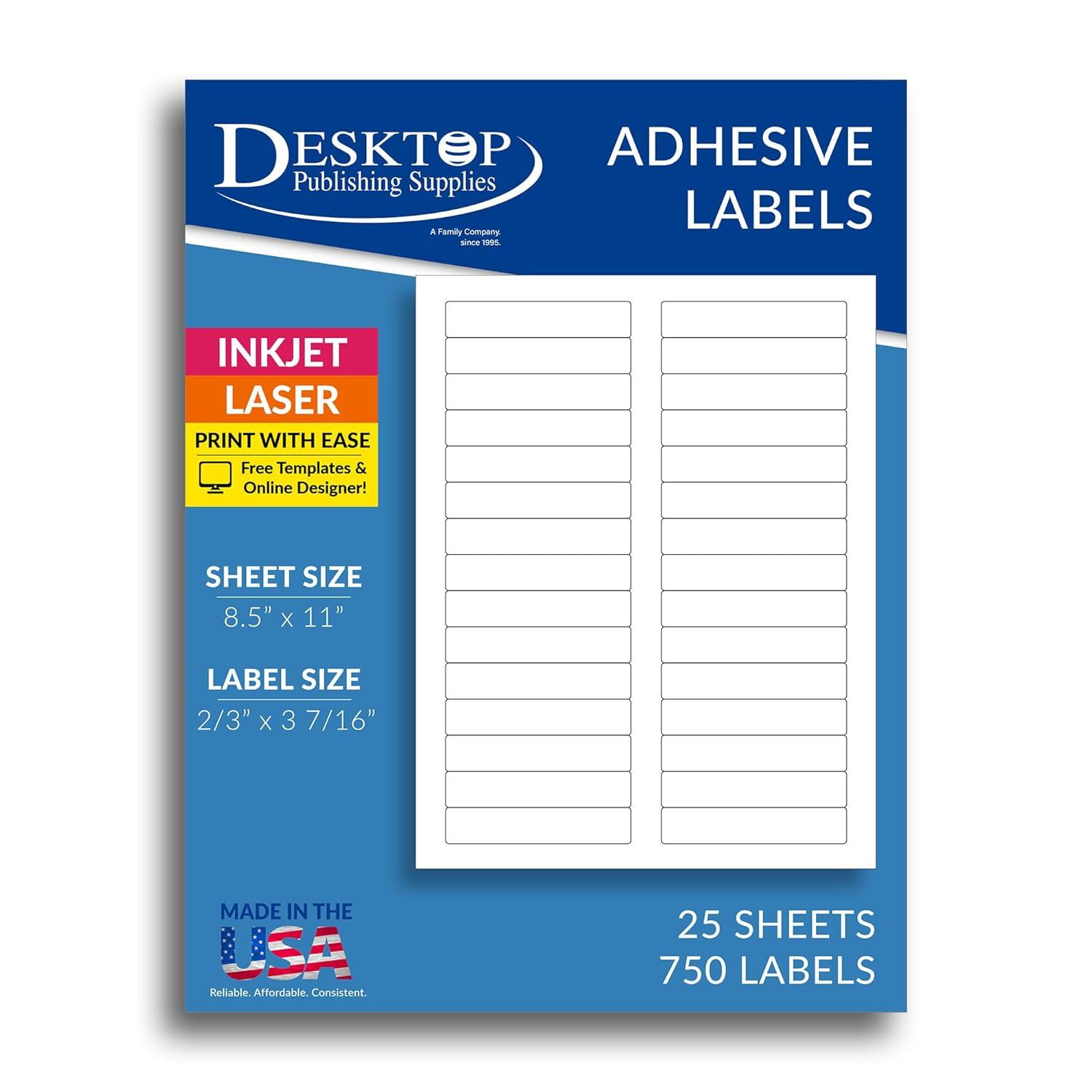 Avery Removable 1/3-Cut File Folder Labels Inkjet/Laser .66 x 3.44 White 750/PK 8066