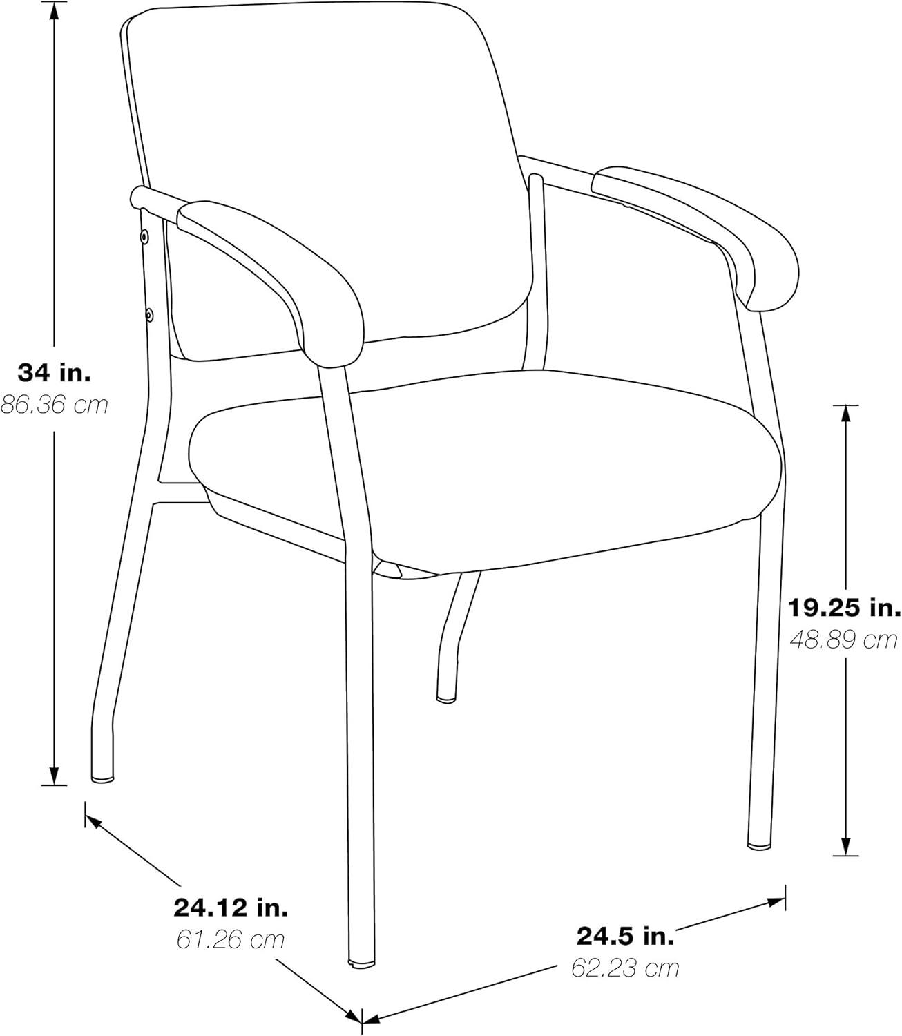 Ergonomic Black Fabric Office Chair with Metal Finish and Padded Armrests