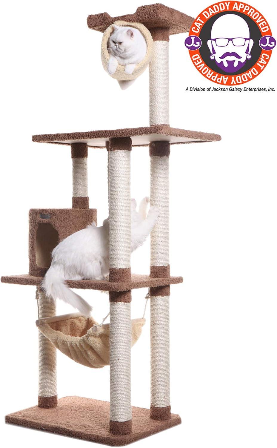 Armarkat 70" Real Wood Cat tree With Scratch posts, Hammock for Cats & Kittens, X7001