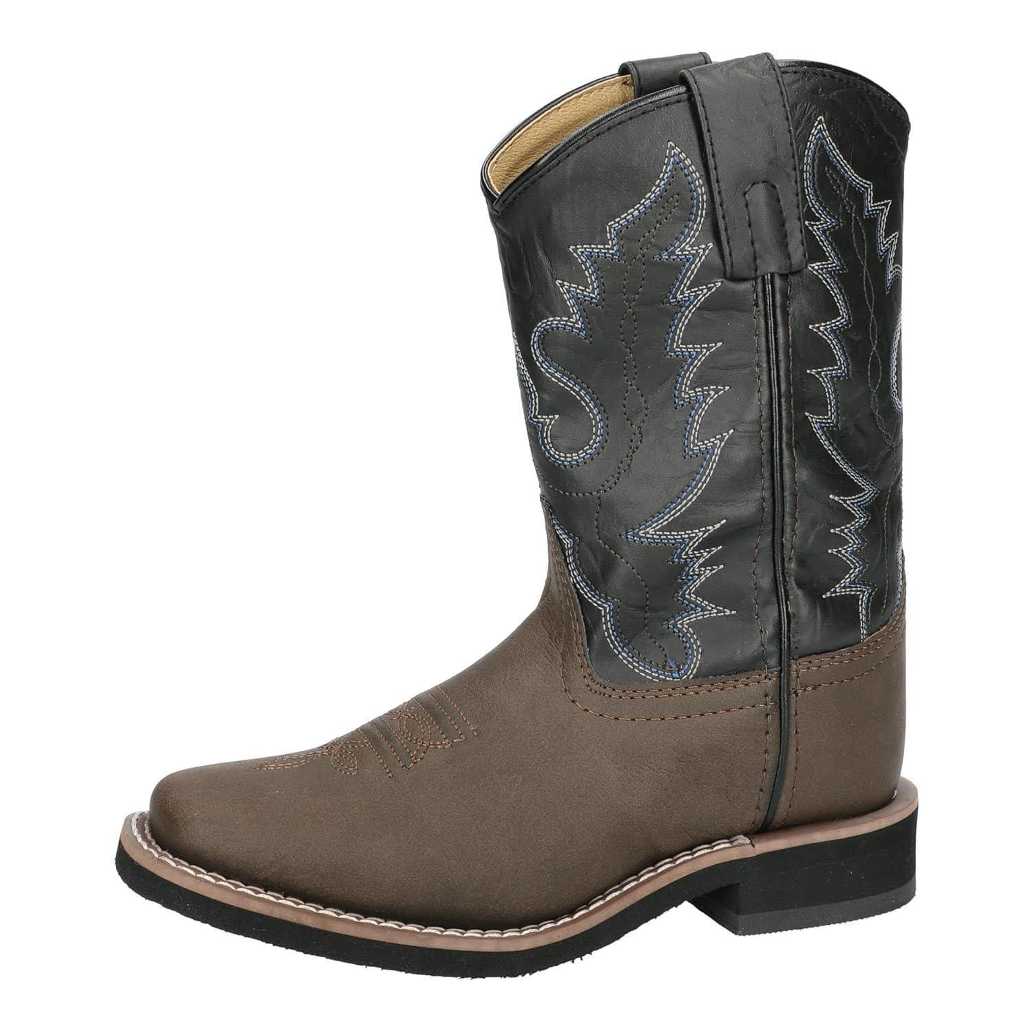 SMOKY MOUNTAIN BOOTS Kids Monterey Western Boots, Color: Brown/Black, Size: 6 (1575T-6R)