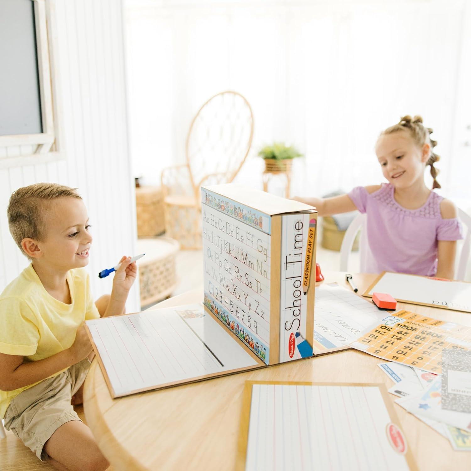 Melissa & Doug School Time! Classroom Play Set Game - Be Teacher or Student - FSC Certified