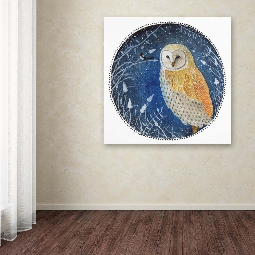 Trademark Fine Art 'The Owl & The Magpie' Canvas Art by Michelle Campbell