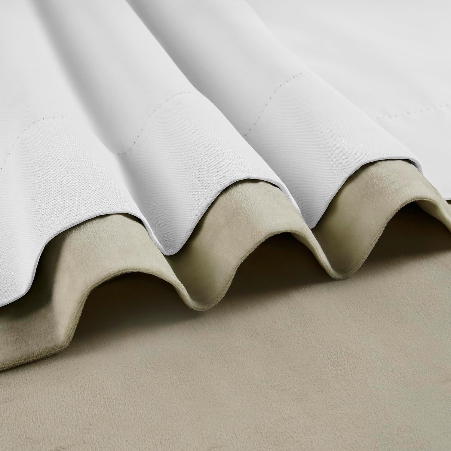 Exclusive Fabrics  Signature Pleated Blackout Velvet Curtain (1 Panel) Cool Beige 25 X 84 84 Inches