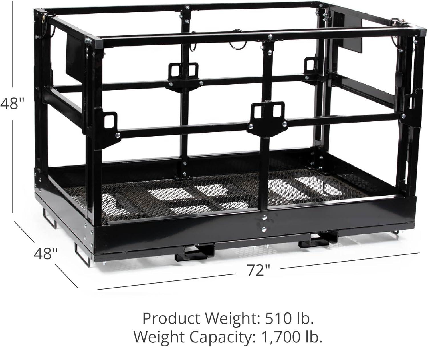 Heavy-Duty Black Steel Mesh Telehandler Safety Cage