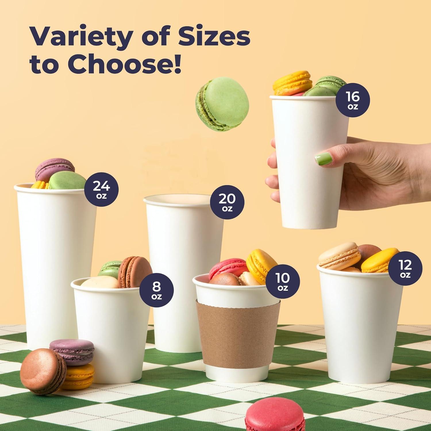 FAST APPLIANCES LLC Paper Cups,Cups,Disposable Cups 100 Pack 12 Oz Leak-Proof Coffee Cups With Lids And Sleeves Disposable Paper To Go Hot Coffee Cups For Home, Business, Office, Cafes And Parties