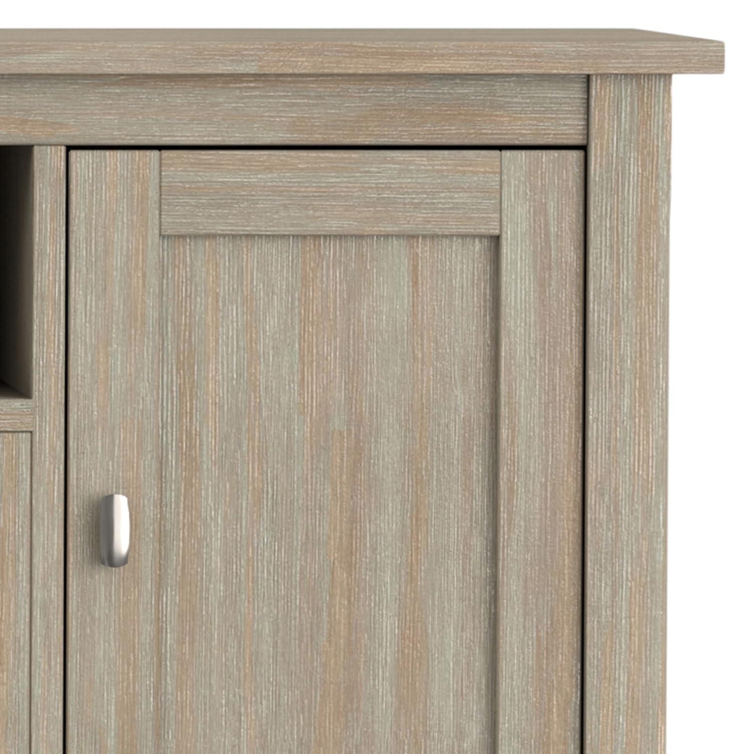 Simpli Home Warm Shaker 72"W Solid Wood TV Stand for TVs up to 80" with 4 Storage Cabinets and 2 Drawers