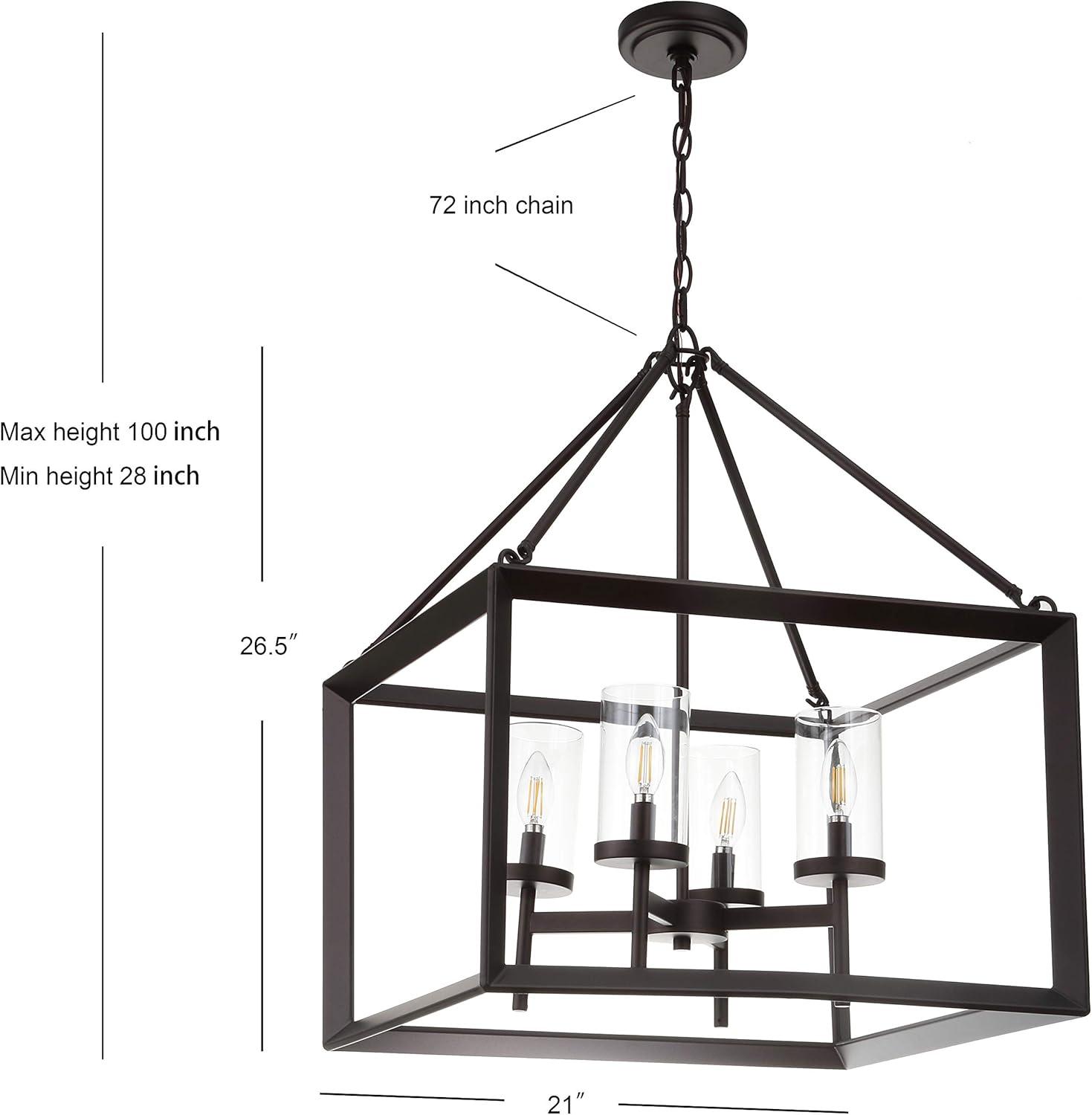 Anna 21" 4-light Metal/Glass LED Pendant, Oil Rubbed Bronze